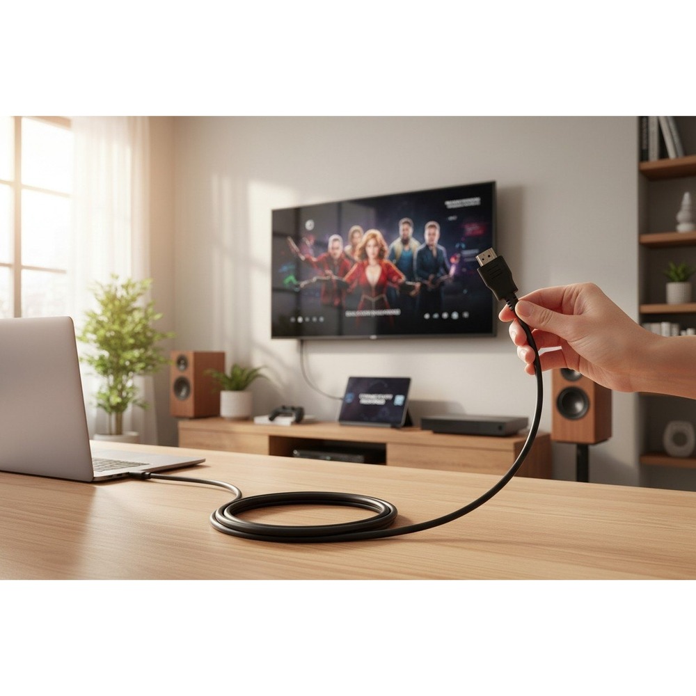 Onn HDMI Cable Universal 6ft Black Very Good Braided High Speed with Ethernet
